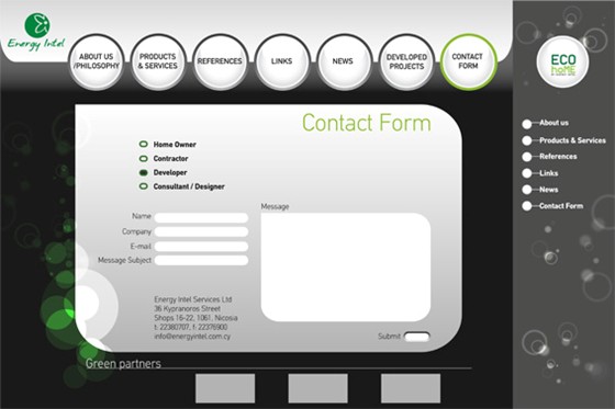 Energy Intel: web page design